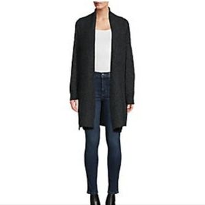 Shawl collar open cardigan size L. Charcoal color